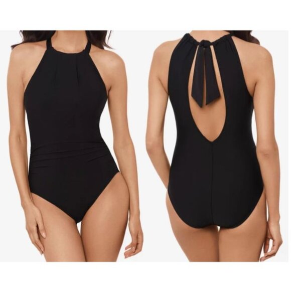 Magicsuit Black Amelia One-Piece Swimsuit Sz 10 Classic Modest Resortwear Pool - Picture 1 of 9
